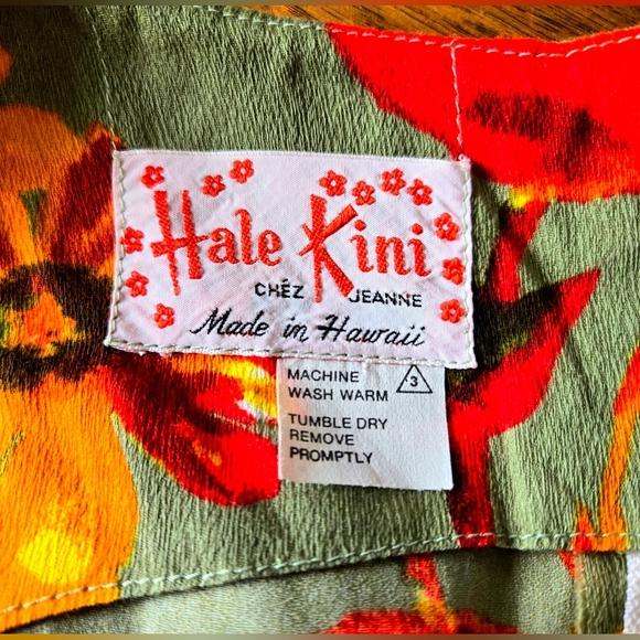 60s 70s Hawaiian Aloha Hale Kini Chez Jeanne Maxi Dress - Picture 3 of 5